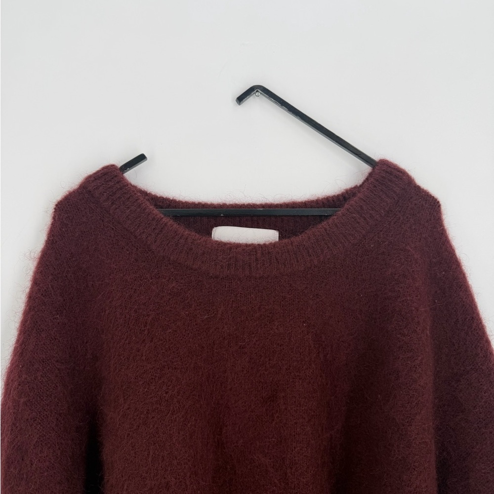 H&M Edition Premium Selection Oversized Mohair Wool Blend Sweater In Burgundy - Picture 1 of 8